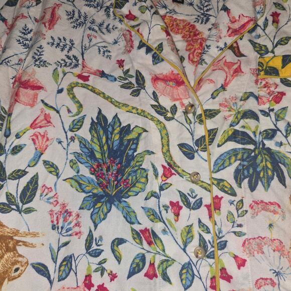 Anthropologie x Kelly Louise Judd Fable Flannel Pajama Set Floral White Multi M - Picture 11 of 11